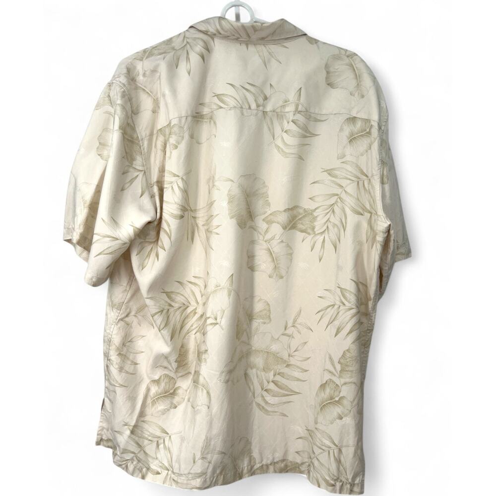 Tori Richard L Pure Silk Embossed Damask Button Up Mens Shirt Tropical Palm Tree - Picture 4 of 4